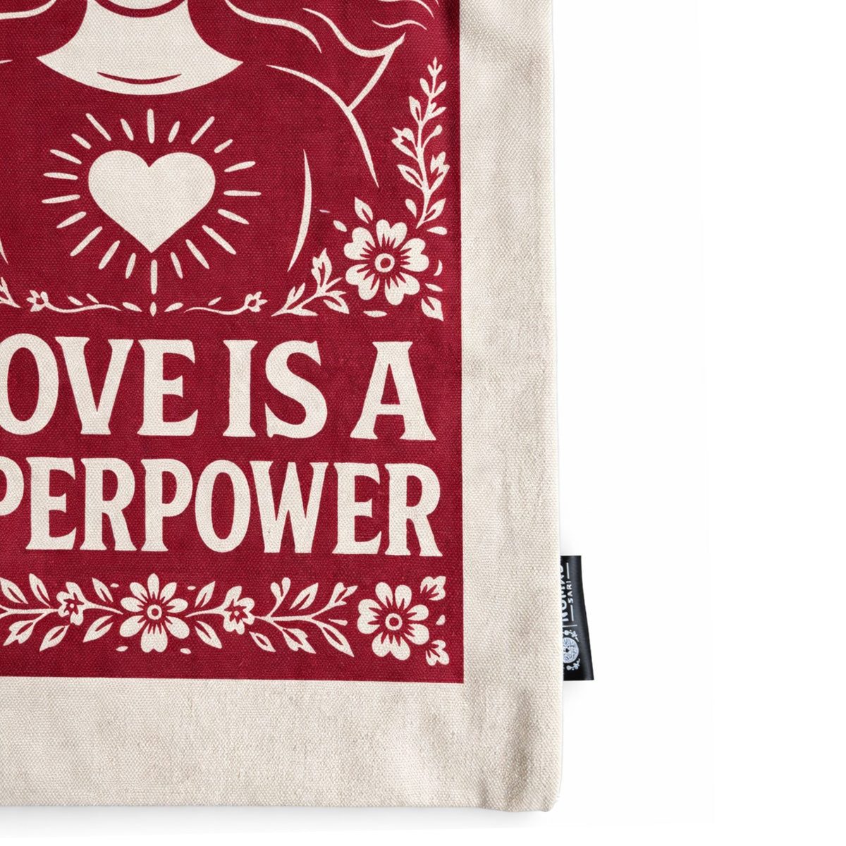 Nomad Sari Iconic Toni Tote Bag - El amor es un superpoder - Natural 10oz