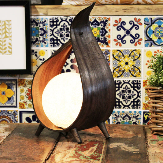 Lámpara de Cáscara de Coco Natural Negro