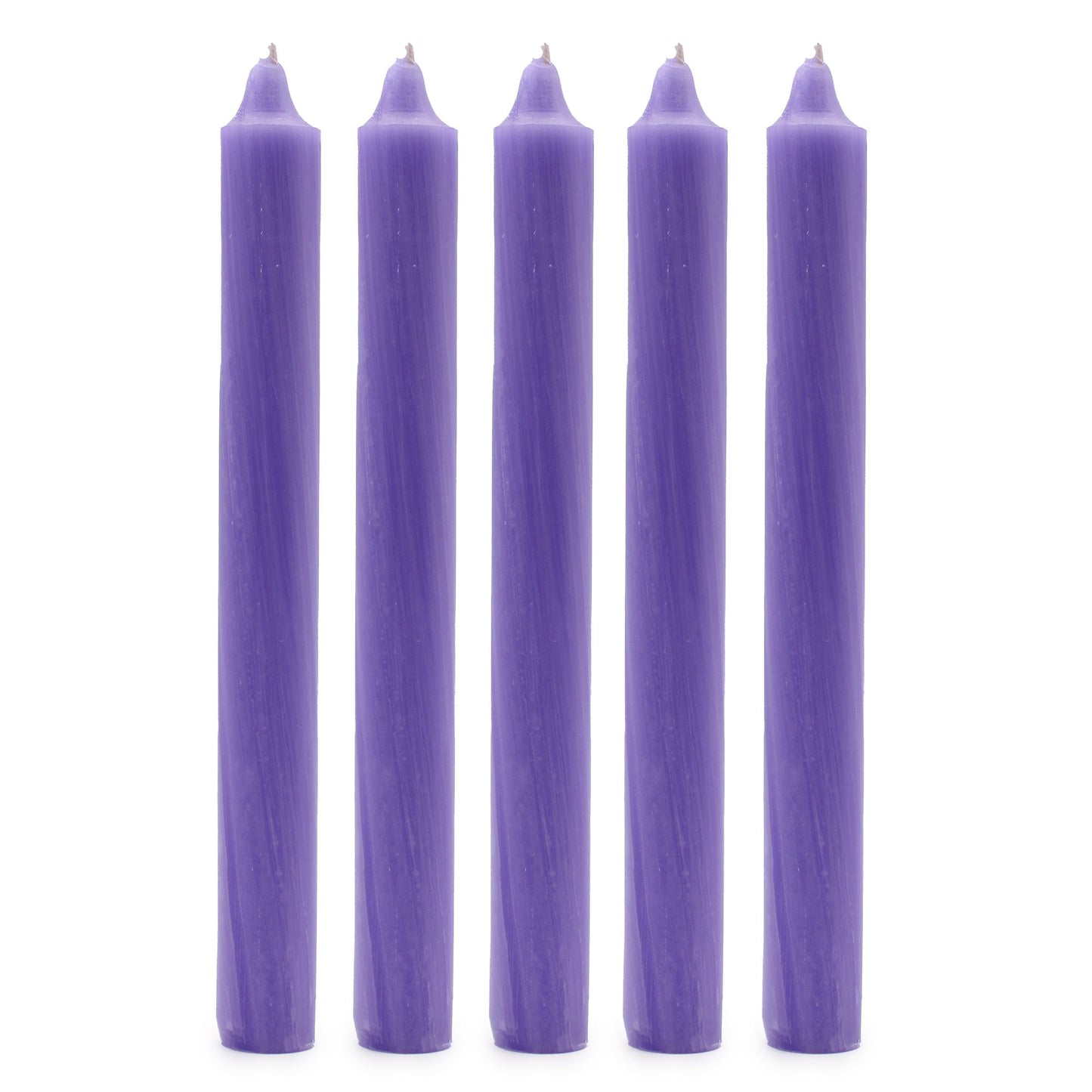 Velas a Granel de Color Lila Rústica (Paquete de 10 Unids)