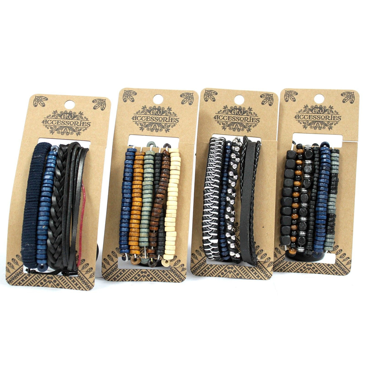 Set de Pulseras de Hombre - Tonos Azules (diseño aleatorio)