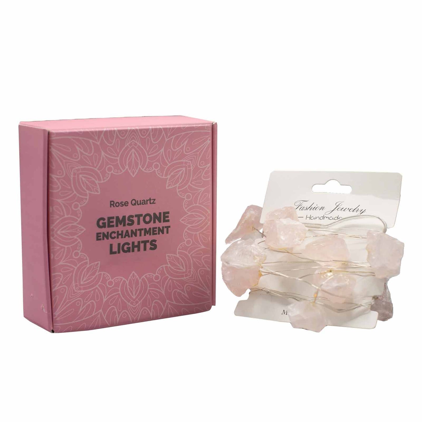 Luces de Encantamiento de Piedras de Cuarzo Rosa