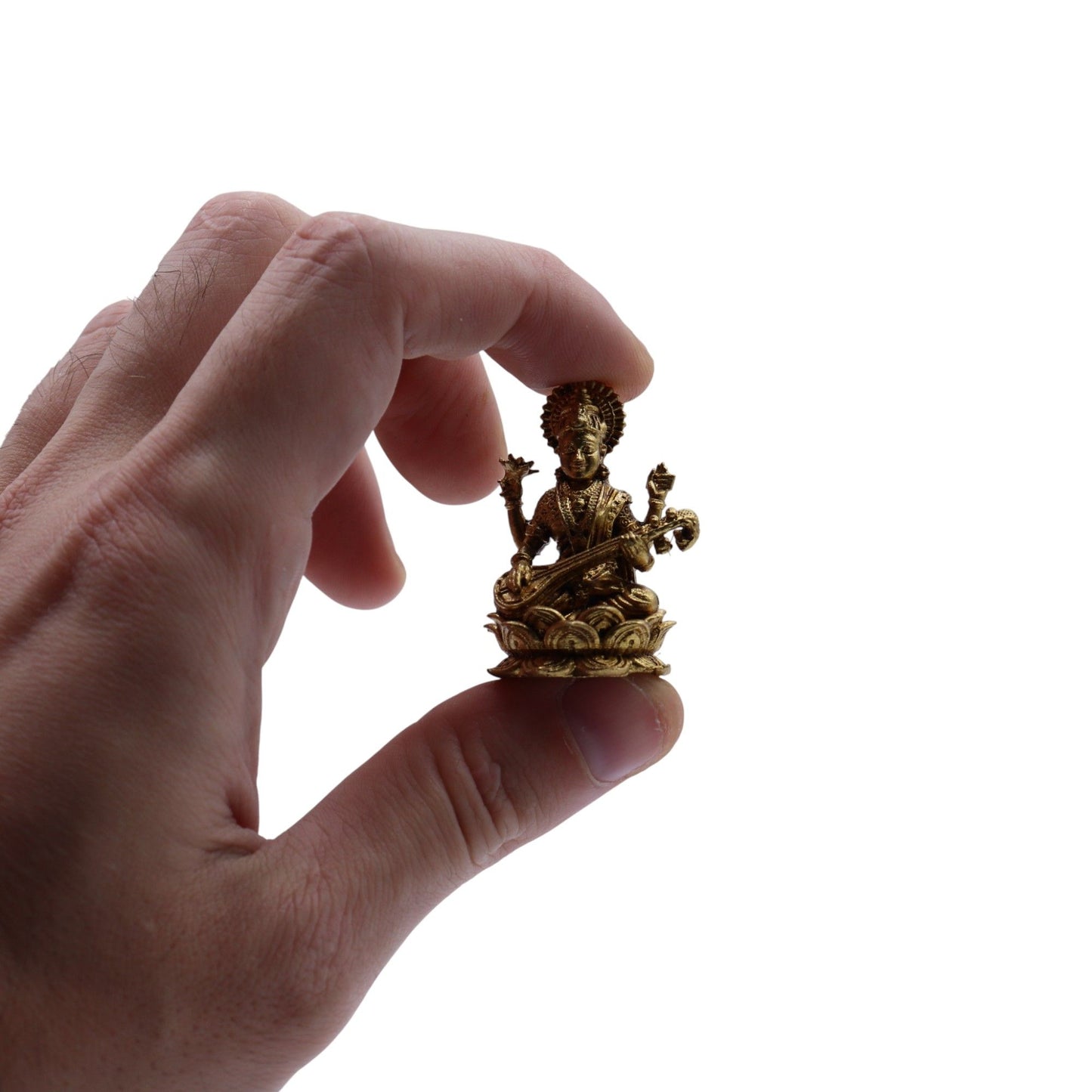 Dioses en miniatura de latón - Sarswati (22gms) - 34mm