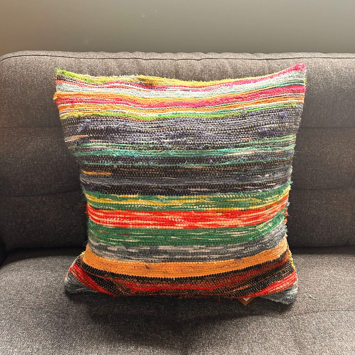 Funda de Cojín de Alfombra Reciclada - 40 × 40 cm - Verdes