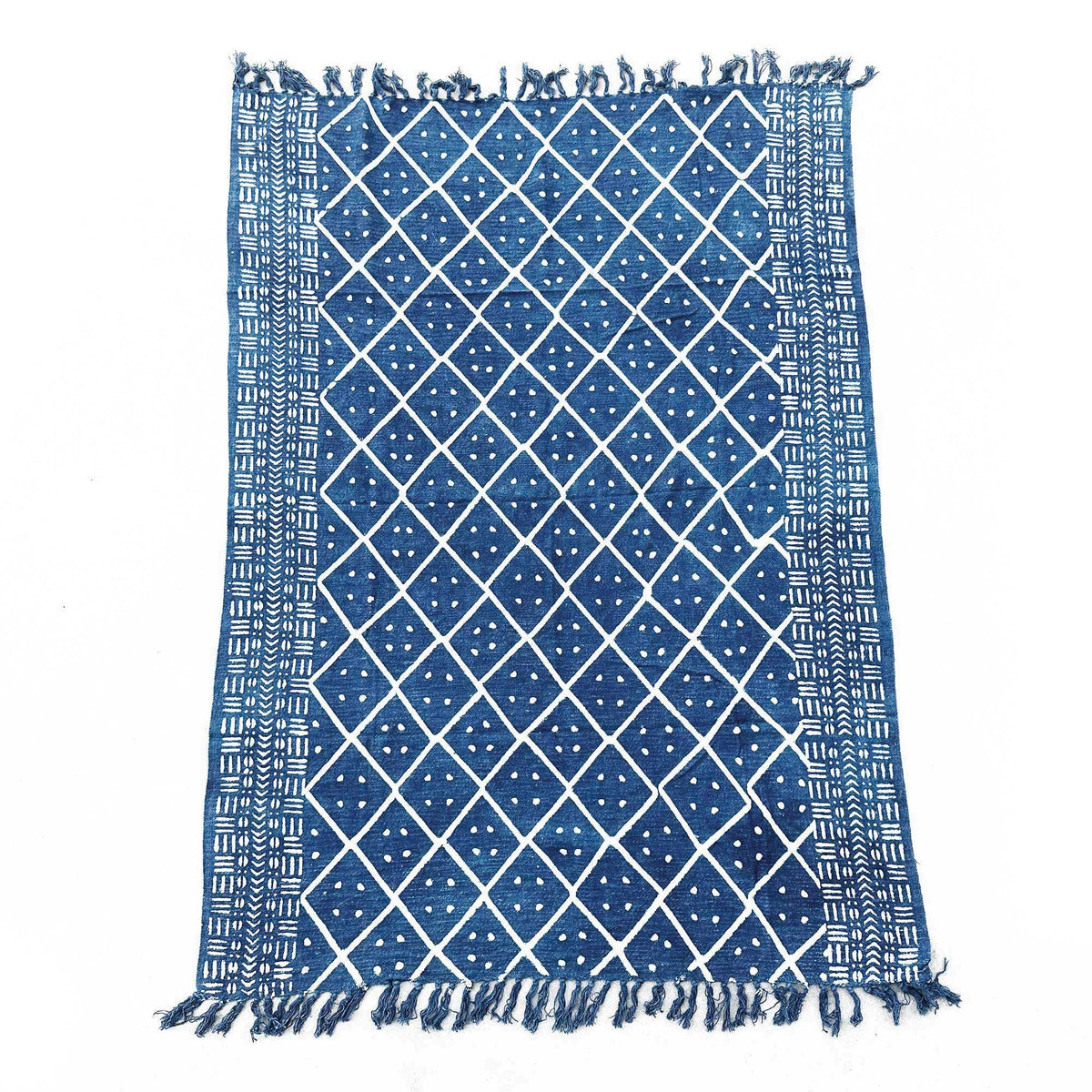 Manta Índigo Hecha a Mano - 170 × 120 cm - Heerak Medianoche