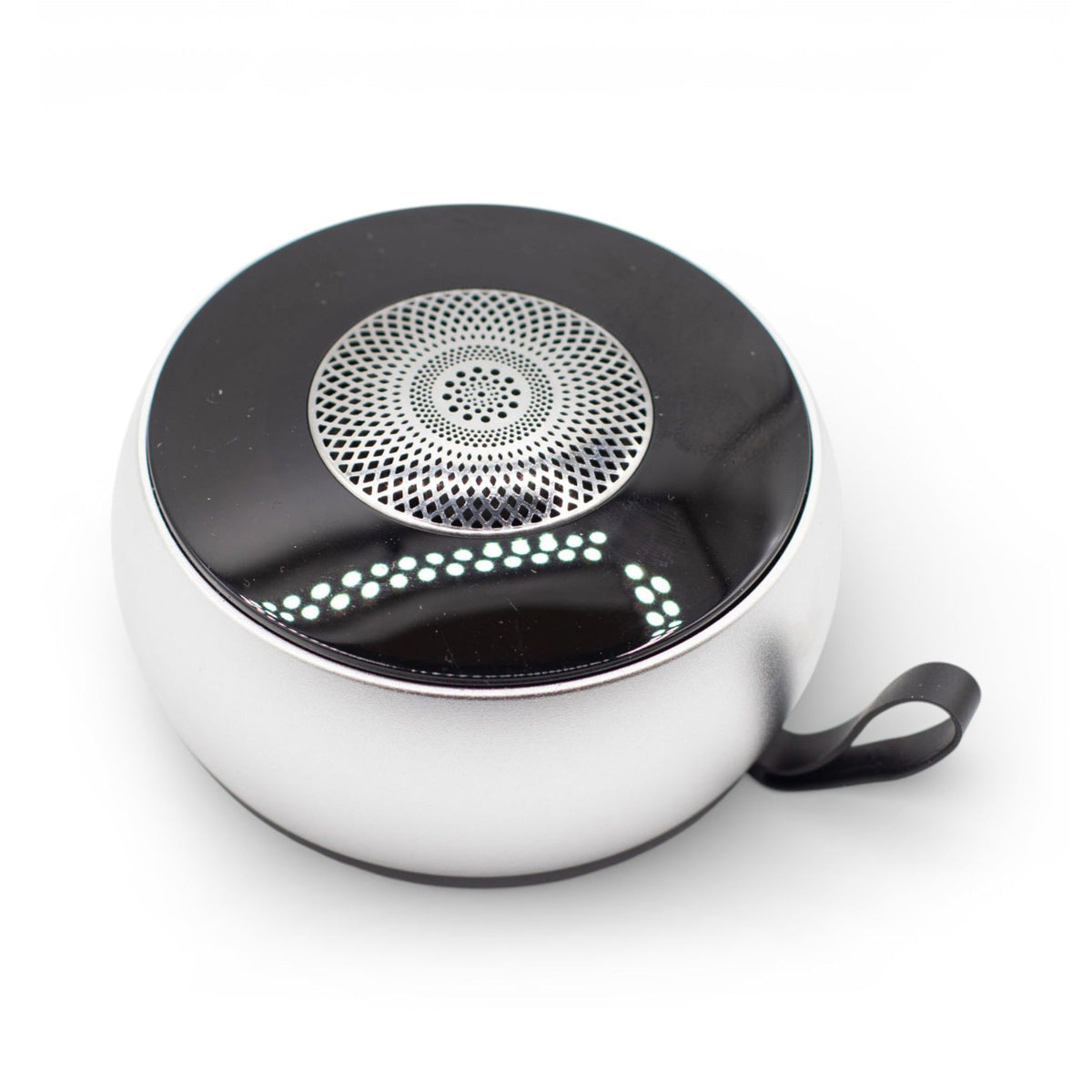 Altavoz mini plateado con efecto de iluminación Mandela