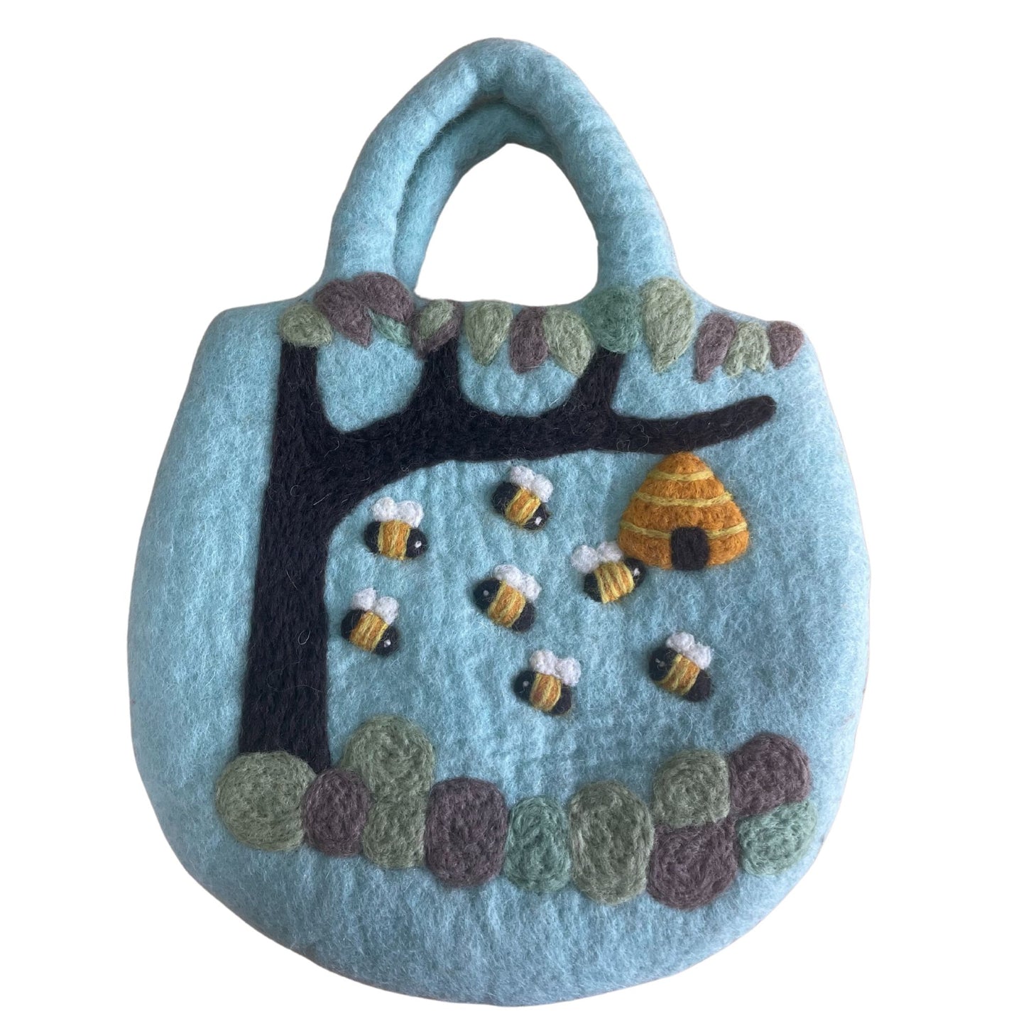 Bolsa de Fieltro con Figura de Arbol y Colmena (35x27cms)