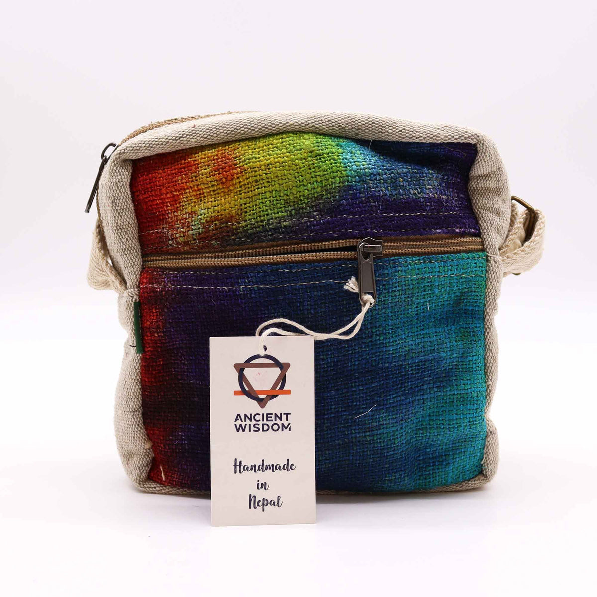 Bolso Bandolera de Cáñamo Teñido - 1 Cremallera