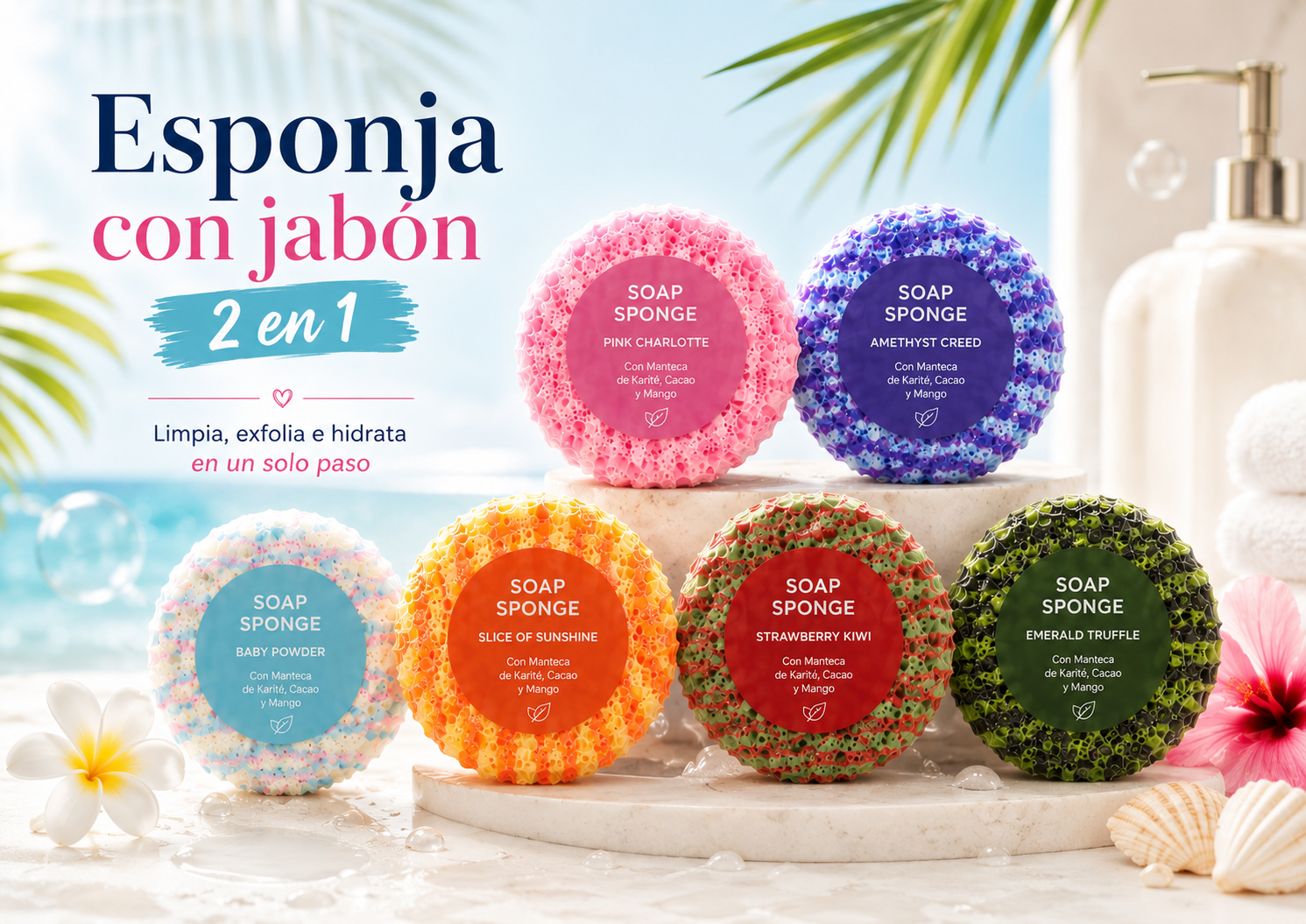 Esponjas con Jabón 2 en 1