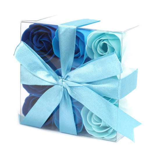 Set de 9 Flores de Jabón de Rosas Azules