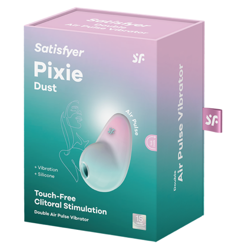 Satisfyer Pixie Dust Clitoral Double Air Pulse Vibrador Menta y Rosa