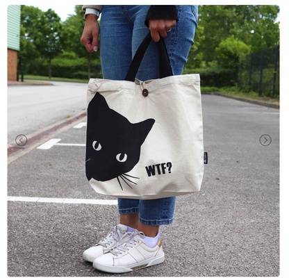 Bolso de Tela Nomad con Figura de Gato negro 10oz (36x43x10cm)