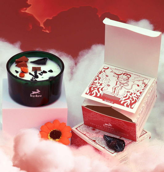 Vela Floral Hop Hare de Cristal Mágico con Fragancia a Demonio