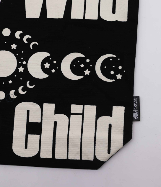Bolso Básico Negro Natural Mantente Salvaje, Niño de La Luna 10 oz (36x43x10cm)