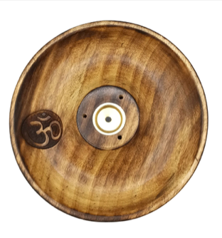 Disco Porta Incienso para Conos y Varillas con Figura Om
