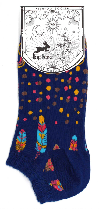 Medias cortas de Fibra de Bamboo Hop Hare Plumas Indias en Lata (41-46)