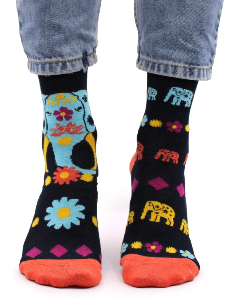 Calcetines Largos Hop Hare Elefante de La Suerte Con Lata (41-46)