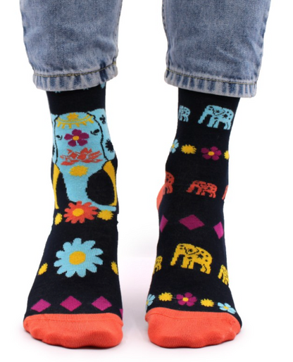 Calcetines Largos Hop Hare Elefante de La Suerte Con Lata (41-46)