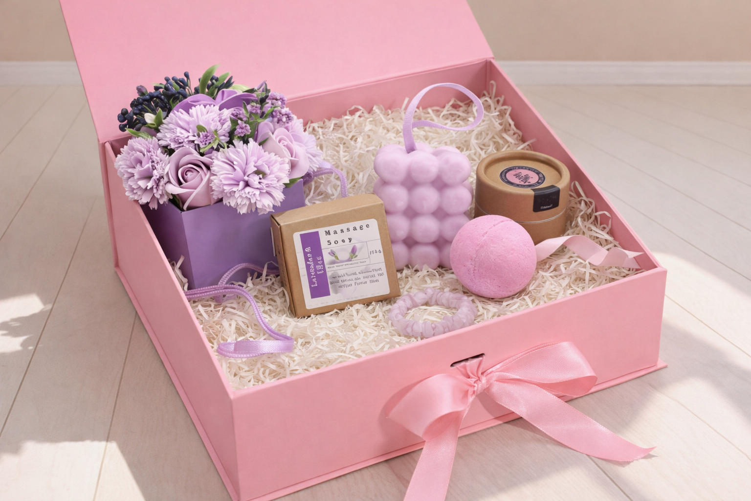 Ritual Amor con Calma y Protección | Kit Relax con Flores de Jabón, Bomba de Baño y Pulsera de Cuarzo Rosa