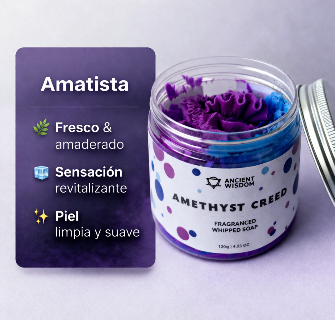 Jabón de Crema Batida Filosofía Amatista 120g – Aroma Masculino Fresco y Amaderado