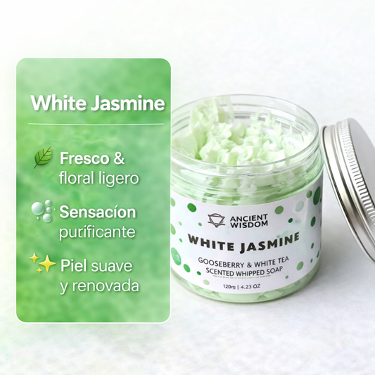 Jabón de Crema Batida  White Jasmine 120g – Aroma Fresco, Floral y Revitalizante
