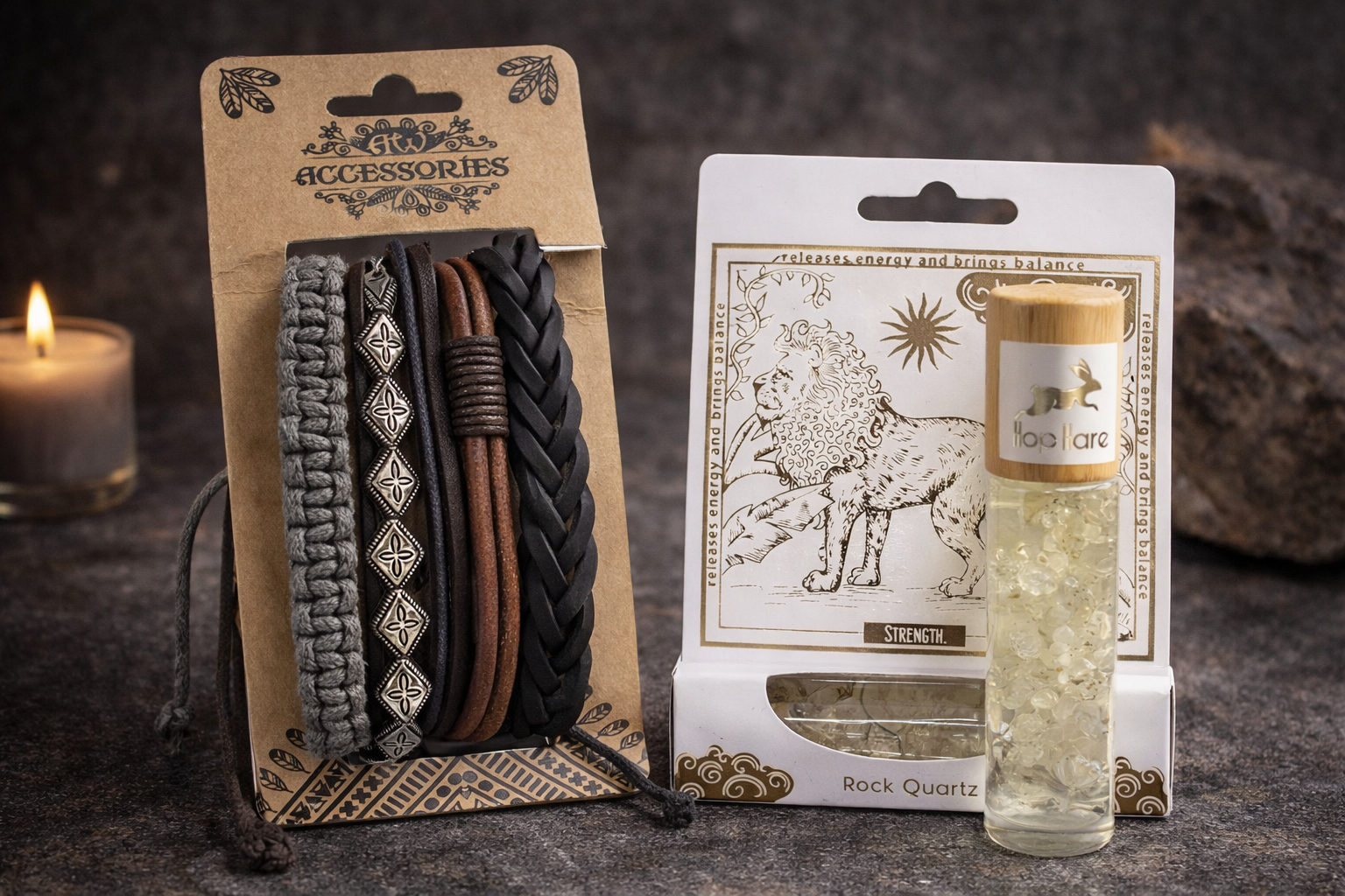 Ritual Masculino · Fuerza Interior - Pulseras y Roll On piedras