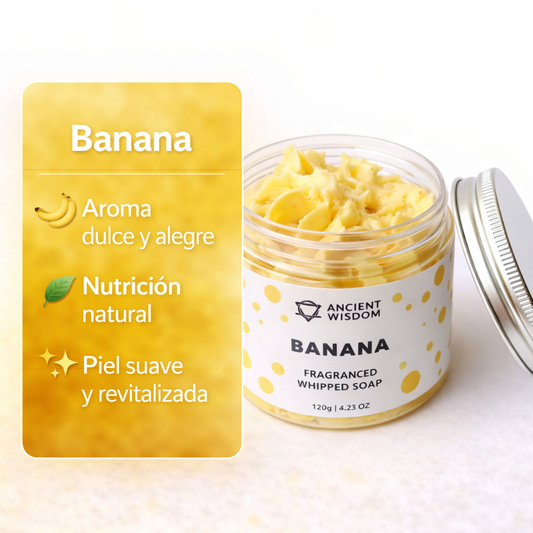 Jabón de Crema Batida de Plátano 120g – Aroma Dulce y Nutritivo para la Piel