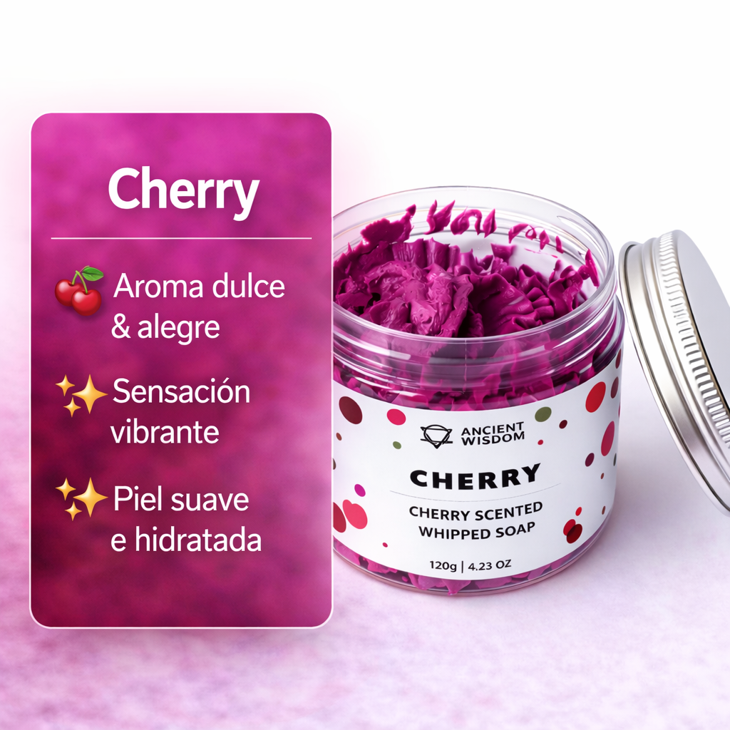 Jabón de Crema Batida de Cereza 120g – Aroma Dulce, Vibrante y Revitalizante