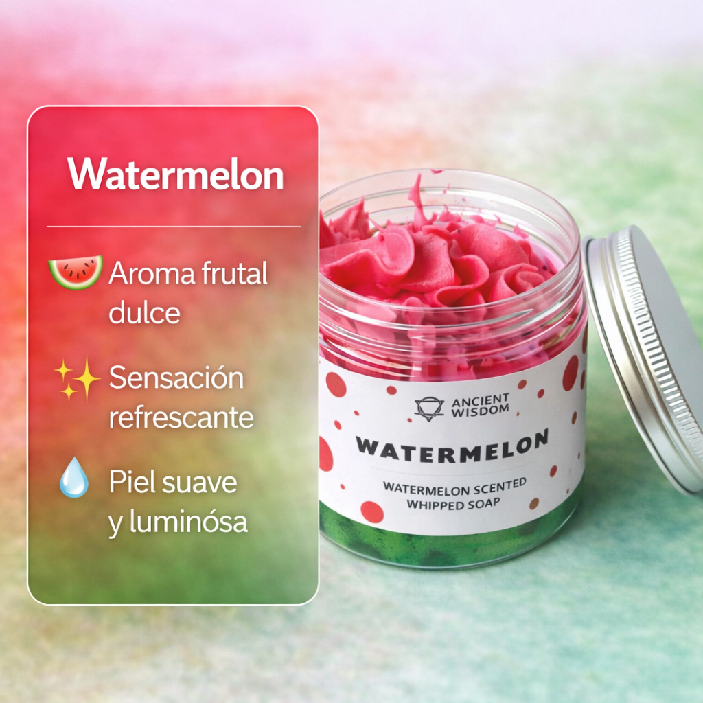 Jabón de Crema Batida de Sandía 120g – Aroma Dulce, Fresco y Refrescante