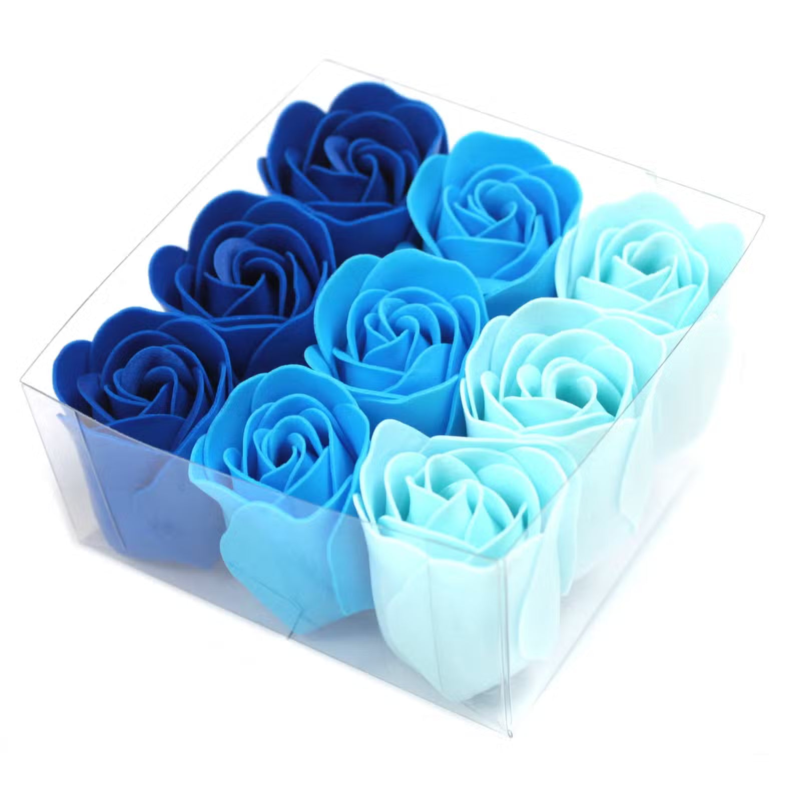 Set de 9 Flores de Jabón de Rosas Azules