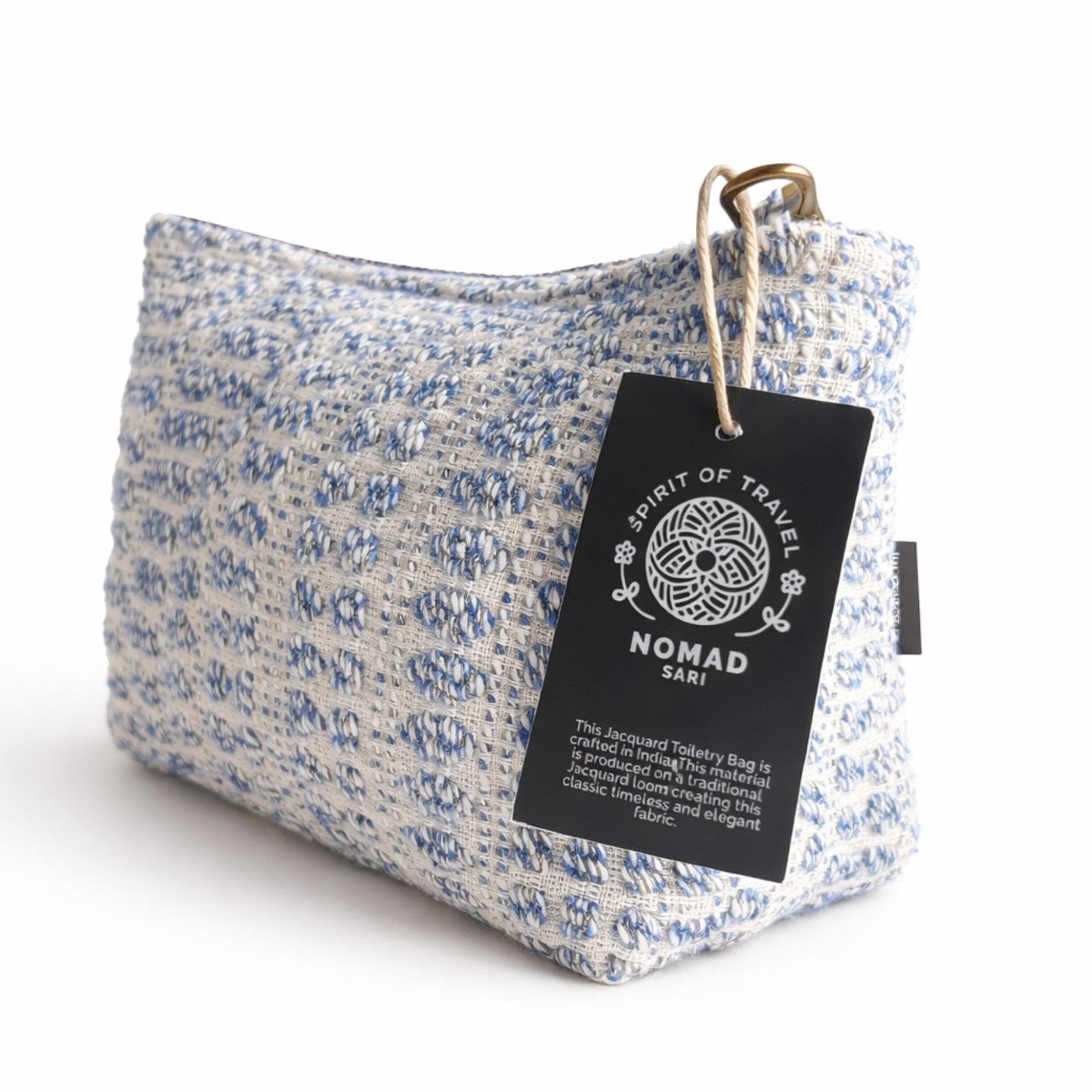 Nomad Sari Indian Jacquard Bolsa de aseo - Indigo Echo