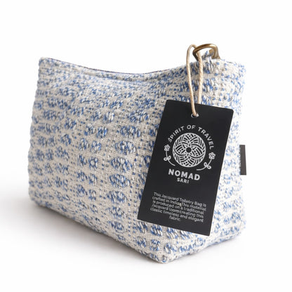 Nomad Sari Indian Jacquard Bolsa de aseo - Indigo Echo