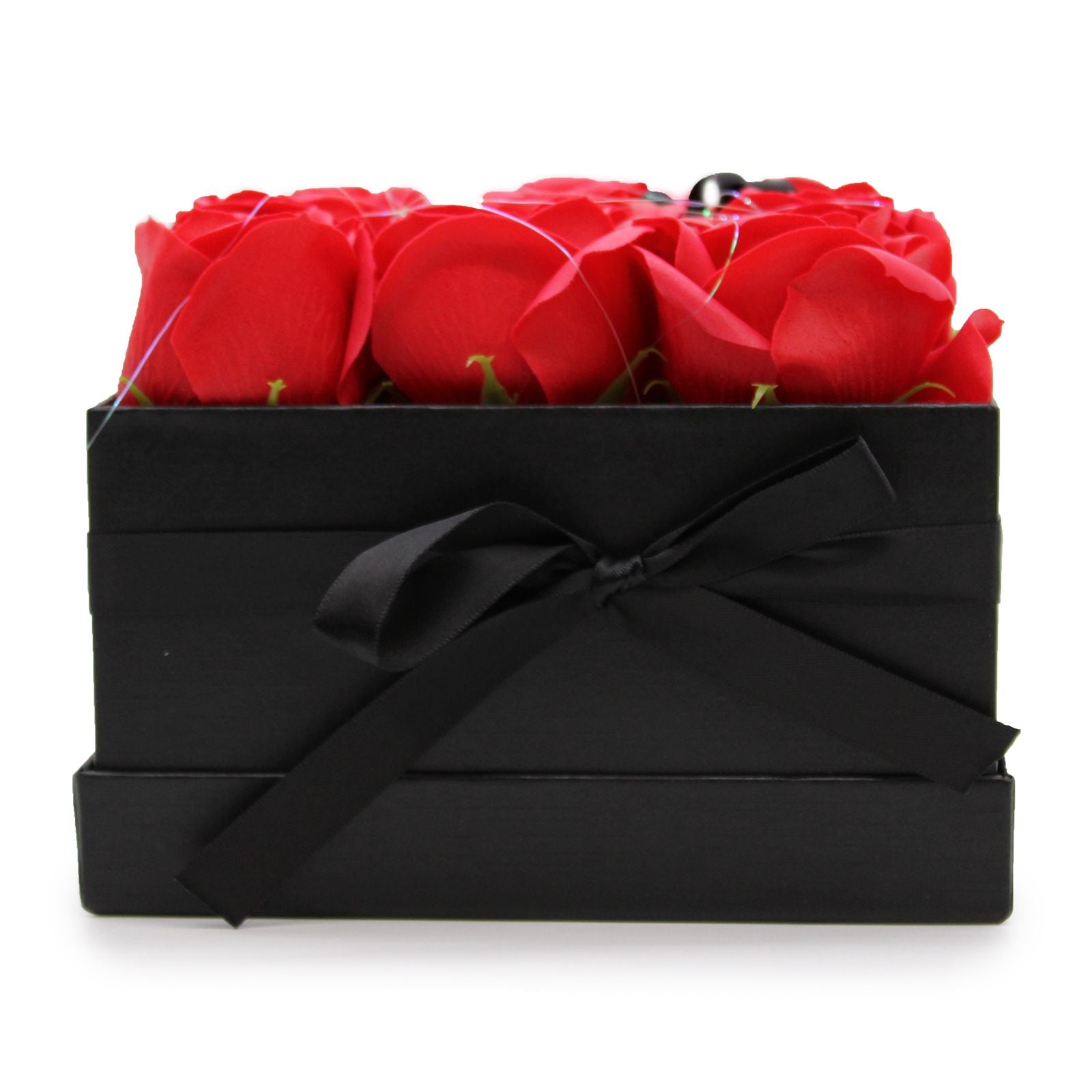 Caja de Regalo - Flor de Jabón  9 Rosas rojo - cuadrado