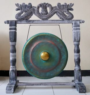 Gong Verde Pequeño de Meditación con Soporte (25cm)