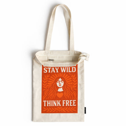 Nomad Sari Iconic Toni Tote Bag - Mantente salvaje - Natural 10oz