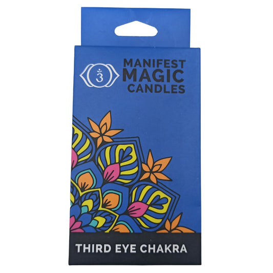 Velas Mágicas Manifest, Chakra del Tercer Ojo (paquete de 12) Azul Oscuro