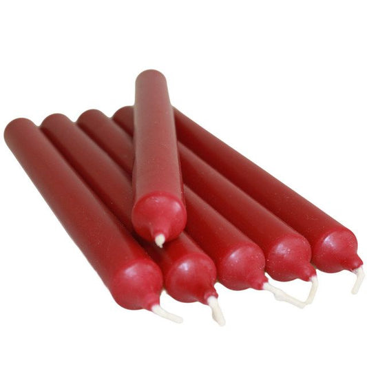 Juego de 6 Velas a Granel en color Bordeaux
