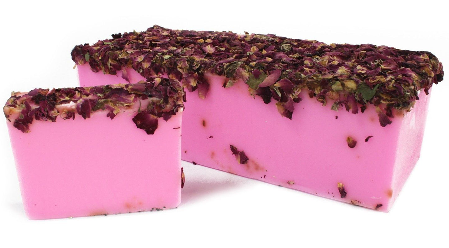 Barra de Jabón Hecho a Mano con Fragancia Rosa y Pétalos