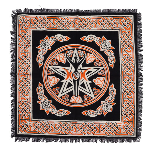 Mantel de altar esotérico con flecos - Madre Tierra