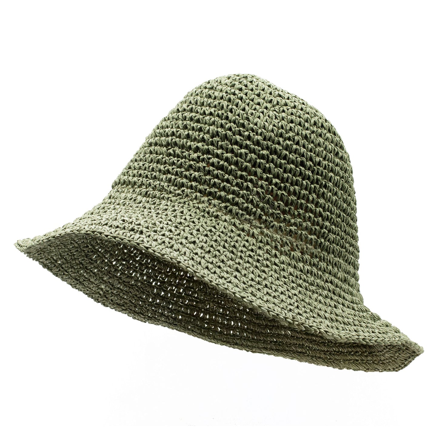 Nomad Sari Sombrero de sol de paja flexible - verde musgo