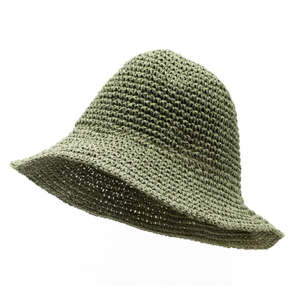 Nomad Sari Sombrero de sol de paja flexible - verde musgo