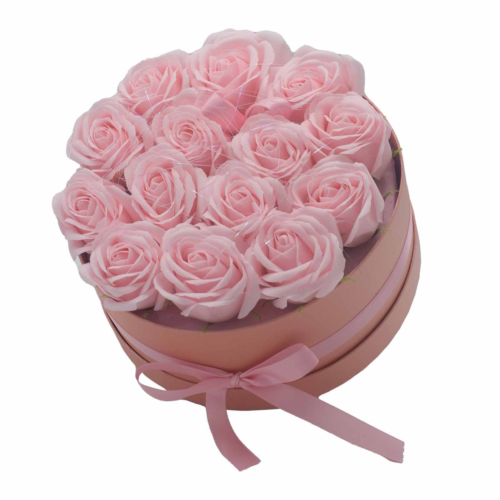 Caja de Regalo - Flor de Jabón  14 Rosas Rosas - ronda