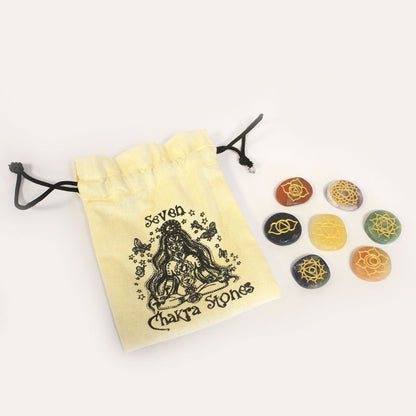 Conjunto de Piedras Pequeñas de Chakras con Forma Redondeada
