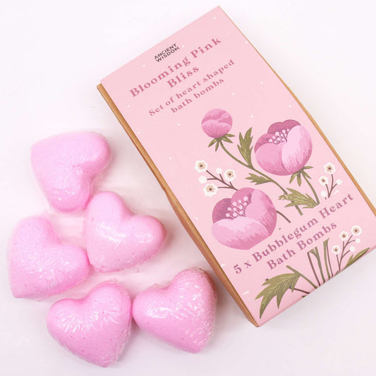 Set de Bombas de Baño de Corazón-Felicidad Rosa Florecente
