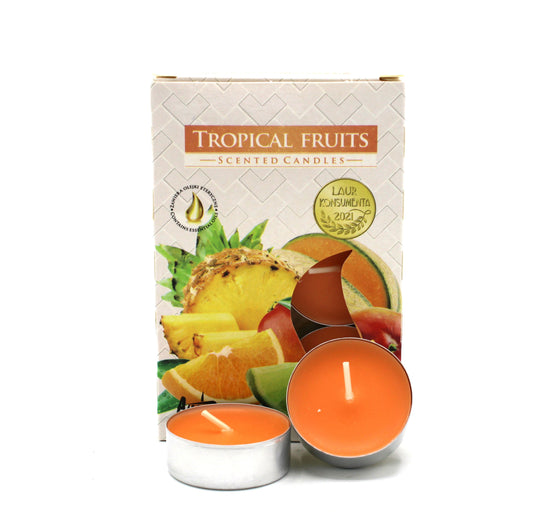 Set de 6 Velas de Té Perfumadas - Fruta tropical