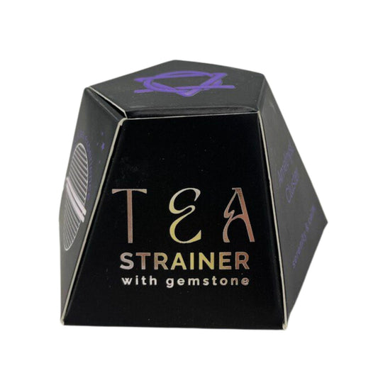Colador de Té con Piedra Preciosa de Cristal de Amatista