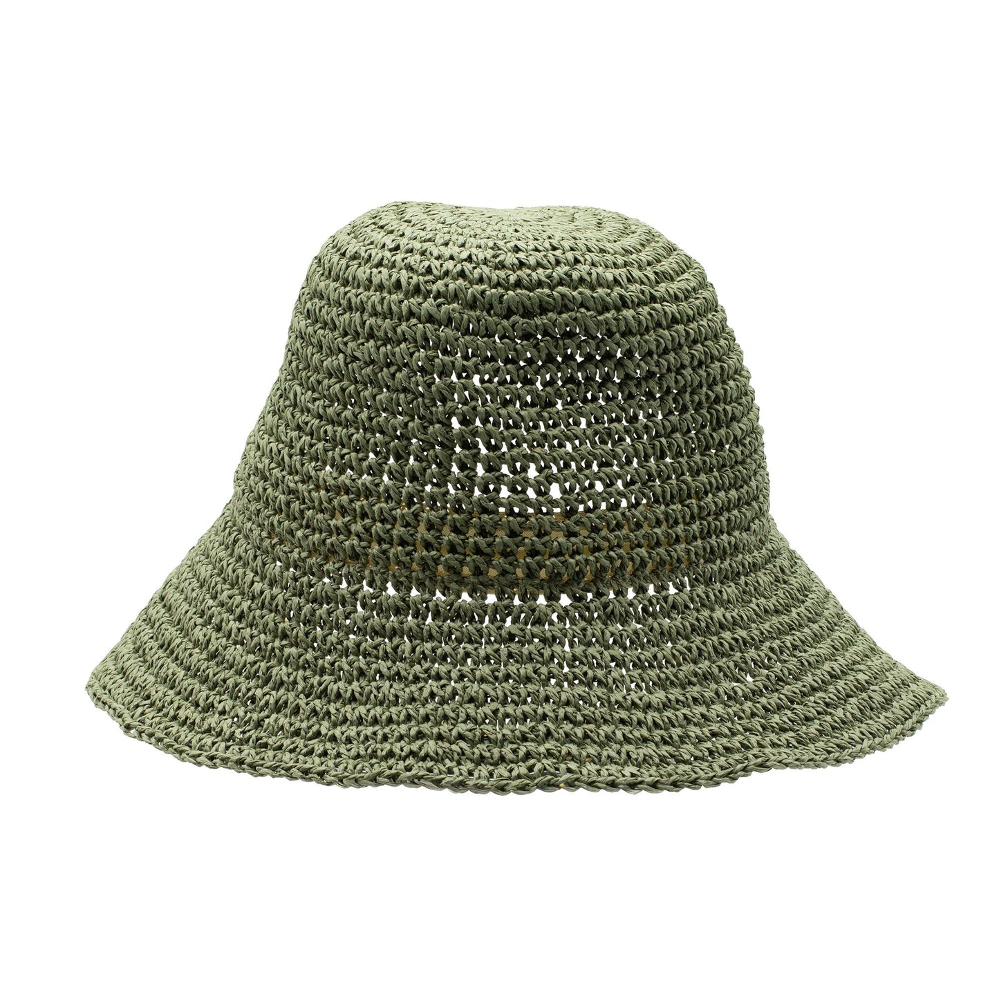 Nomad Sari Sombrero de sol de paja flexible - verde musgo