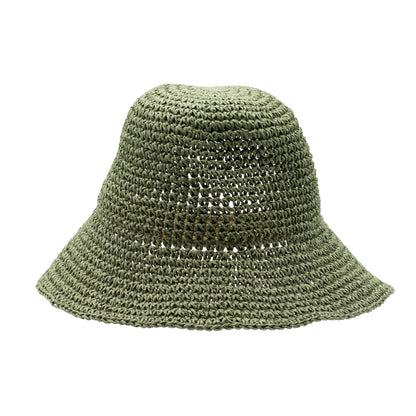 Nomad Sari Sombrero de sol de paja flexible - verde musgo