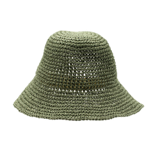 Nomad Sari Sombrero de sol de paja flexible - verde musgo