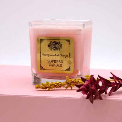 Vela de Cera de Soja - Granada y naranja