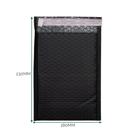 Sobre acolchado de burbuja de polietileno negro (180x230+40mm)